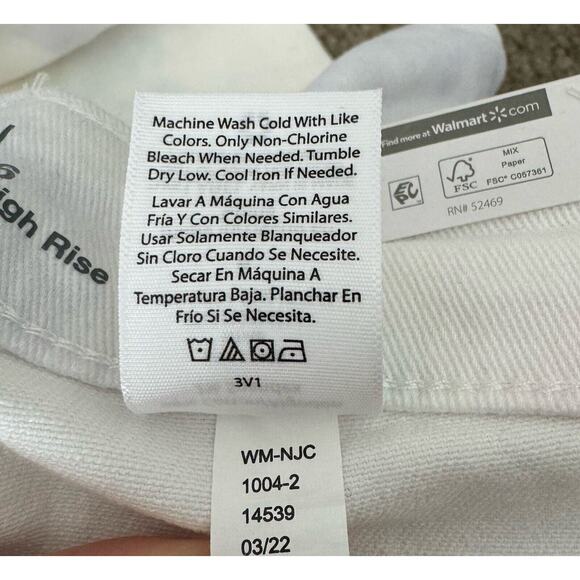 Time and Tru Straight High Rise White Denim Tie Dye Pants Pastel 6 NWT NEW - Picture 10 of 11